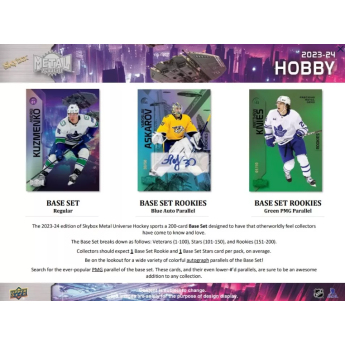 NHL кутии хокей карти NHL 2023-24  Upper Deck Skybox Metal Universe Hobby Box