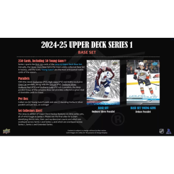 NHL кутии хокей карти NHL 2024-25 Upper Deck Series 1 Hobby Box