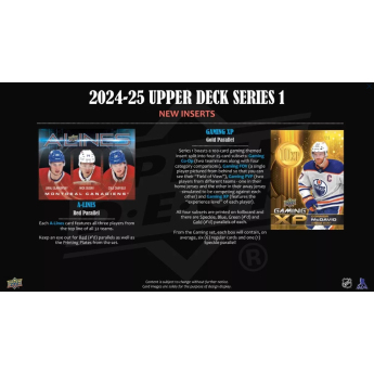 NHL кутии хокей карти NHL 2024-25 Upper Deck Series 1 Hobby Box