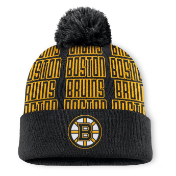 Boston Bruins зимна шапка Fundamental Empty Net Cuffed Knit Hat with Pom Black
