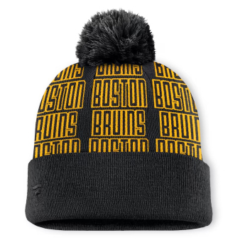 Boston Bruins зимна шапка Fundamental Empty Net Cuffed Knit Hat with Pom Black
