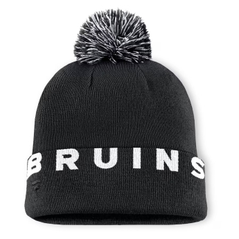 Boston Bruins зимна шапка Fundamental High Stick Cuffed Knit Hat with Pom Black