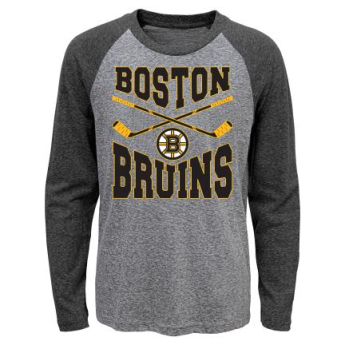 Boston Bruins детска тениска с дълъг ръкав Cross Stick Ls Triblend Raglan