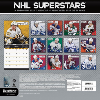 NHL продукти календар Superstars 2025 Wall Calendar