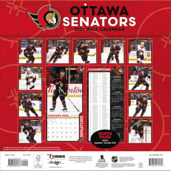 Ottawa Senators календар 2025 Wall Calendar