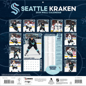 Seattle Kraken календар 2025 Wall Calendar