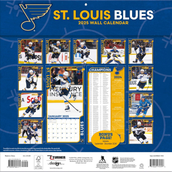St. Louis Blues календар 2025 Wall Calendar