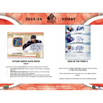NHL кутии хокей карти NHL 2023-24 Upper Deck SP Authentic Hobby Box