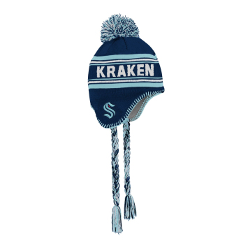 Seattle Kraken детска зимна шапка Jacquard Tassel Knit With Pom
