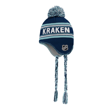 Seattle Kraken детска зимна шапка Jacquard Tassel Knit With Pom