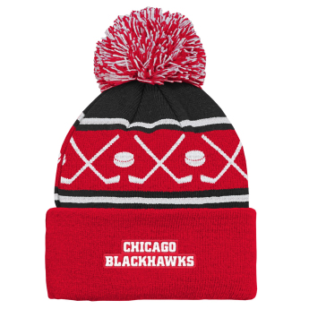 Chicago Blackhawks детска зимна шапка Face-Off Cuff Pom