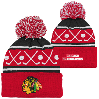 Chicago Blackhawks детска зимна шапка Face-Off Cuff Pom
