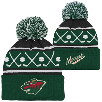 Minnesota Wild детска зимна шапка Face-Off Cuff Pom