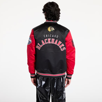 Chicago Blackhawks мъжко яке Primetime Heavyweight Satin Jacket Current Logo
