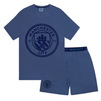 Manchester City мъжка пижама Short Blue Marl