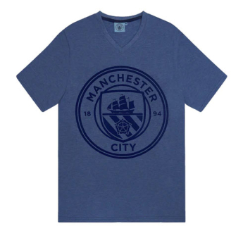 Manchester City мъжка пижама Short Blue Marl