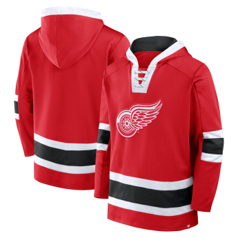 Detroit Red Wings мъжки суитшърт с качулка Mens Laced Hockey