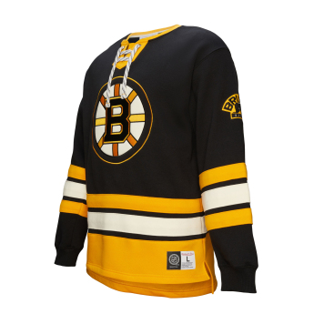 Boston Bruins мъжки суитшърт Heritage Lace-Up Crew Vintage Logo