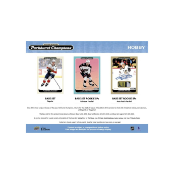 NHL кутии хокей карти NHL 2023-24 Upper Deck Parkhurst Champions Hockey Hobby box