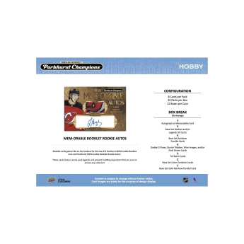 NHL кутии хокей карти NHL 2023-24 Upper Deck Parkhurst Champions Hockey Hobby box