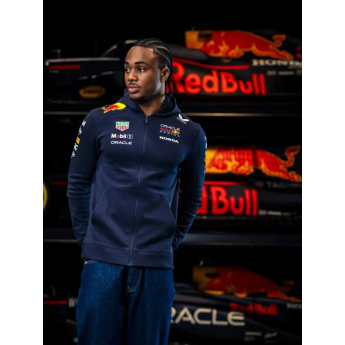 Red Bull Racing мъжки суитшърт с качулка official Teamline Replica zip navy F1 Team 2025