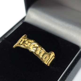 Arsenal FC пръстен 18ct Gold Plated on Silver Text Ring - U