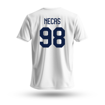 Отбори по хокей мъжка тениска Czech republic Martin Nečas #98 National Emblem 2025 white