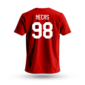 Отбори по хокей мъжка тениска Czech republic Martin Nečas #98 National Emblem 2025 red