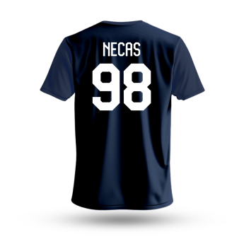 Отбори по хокей мъжка тениска Czech republic Martin Nečas #98 National Emblem 2025 Navy