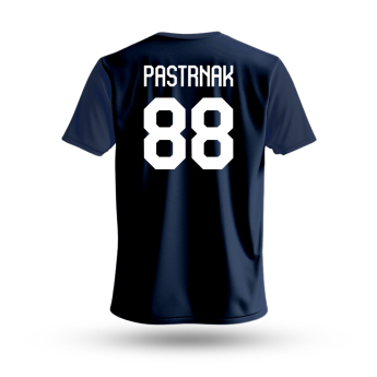 Отбори по хокей мъжка тениска Czech republic David Pastrňák #88 National Emblem 2025 Navy