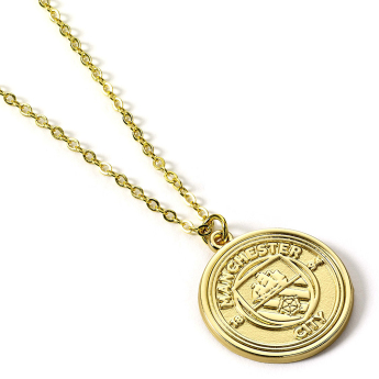 Manchester City висулка за врата Gold Finish Crest Necklace