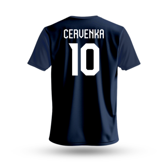 Отбори по хокей мъжка тениска Czech Republic Roman Červenka #10 National Emblem 2025 navy