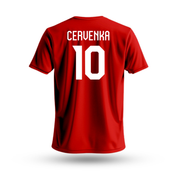 Отбори по хокей мъжка тениска Czech Republic Roman Červenka #10 National Emblem 2025 red
