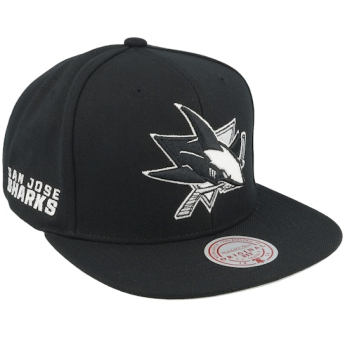 San Jose Sharks шапка с козирка flat Evergreen Black White Snapback