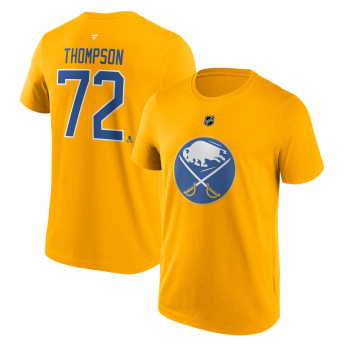 Buffalo Sabres мъжка тениска Tage Thompson #72 Stack Logo Name & Number yellow