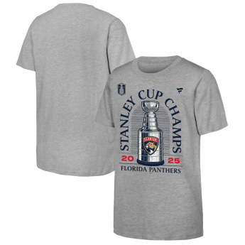 Florida Panthers детска тениска 2025 Stanley Cup Champions Locker Room gray