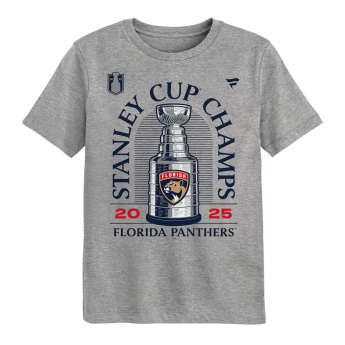 Florida Panthers детска тениска 2025 Stanley Cup Champions Locker Room gray