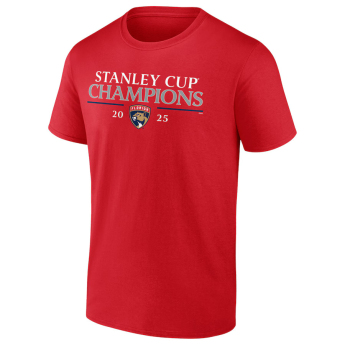 Florida Panthers мъжка тениска 2025 Stanley Cup Champions Signature Roster red