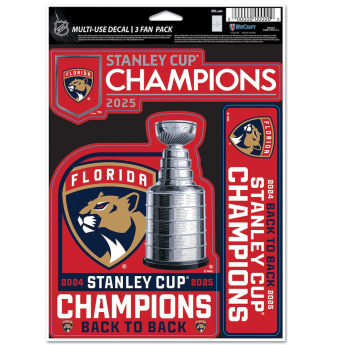 Florida Panthers комплект стикери 2025 Stanley Cup Champions 3-Pack Fan
