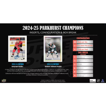 NHL кутии хокей карти NHL 2024-25 Upper Deck Parkhurst Champions Hockey Hobby box