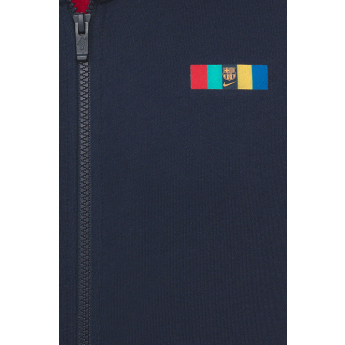 FC Barcelona мъжки суитшърт с качулка Club Zip obsidian