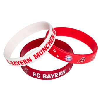 FC Bayern Munich Комплект от 3 гумени гривни KIDS red white
