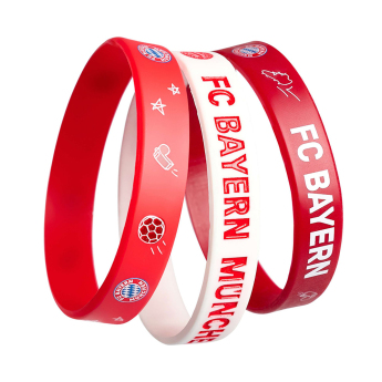 FC Bayern Munich Комплект от 3 гумени гривни KIDS red white