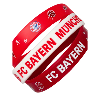 FC Bayern Munich Комплект от 3 гумени гривни KIDS red white