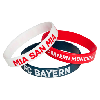 FC Bayern Munich Комплект от 3 гумени гривни blue red white