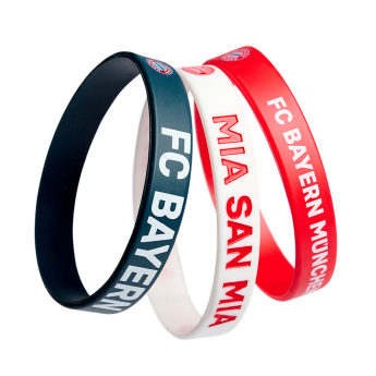 FC Bayern Munich Комплект от 3 гумени гривни blue red white