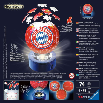 FC Bayern Munich 3D пъзел NightLight 74 pcs