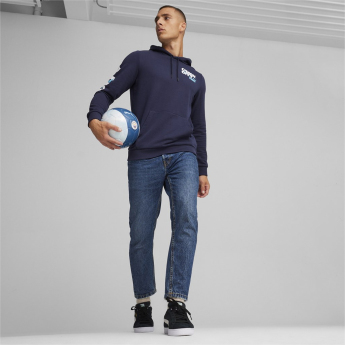 Manchester City мъжки суитшърт с качулка FtblIcons navy