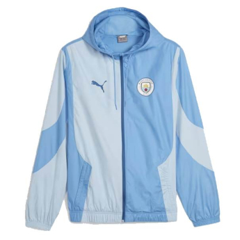 Manchester City мъжко яке с качулка Pre-Match blue