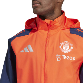 Manchester United мъжко яке с качулка Allweather bright red